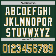 Load image into Gallery viewer, Custom Green Old Gold-White Classic Color Block Side Panel Stripe Authentic Baseball Jersey