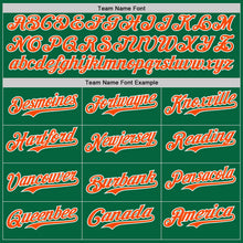 Загрузить изображение в средство просмотра галереи, Custom Kelly Green Orange-White Classic Color Block Side Panel Stripe Authentic Baseball Jersey