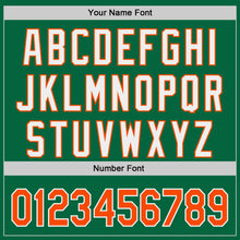 Загрузить изображение в средство просмотра галереи, Custom Kelly Green Orange-White Classic Color Block Side Panel Stripe Authentic Baseball Jersey
