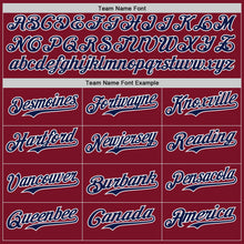 Load image into Gallery viewer, Custom Crimson Navy-White Classic Color Block Side Panel Stripe Authentic Baseball Jersey