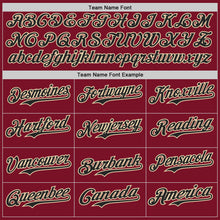 Load image into Gallery viewer, Custom Crimson Black-Cream Classic Color Block Side Panel Stripe Authentic Baseball Jersey