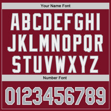 Load image into Gallery viewer, Custom Crimson Gray-White Classic Color Block Side Panel Stripe Authentic Baseball Jersey