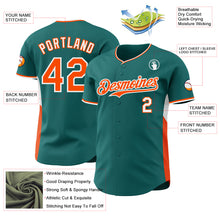 Загрузить изображение в средство просмотра галереи, Custom Teal Orange-White Classic Color Block Side Panel Stripe Authentic Baseball Jersey