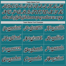 Загрузить изображение в средство просмотра галереи, Custom Teal Black-White Classic Color Block Side Panel Stripe Authentic Baseball Jersey