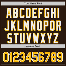 Laden Sie das Bild in den Galerie-Viewer, Custom Brown Gold-White Classic Color Block Side Panel Stripe Authentic Baseball Jersey