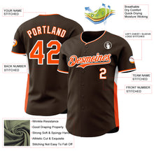 Laden Sie das Bild in den Galerie-Viewer, Custom Brown Orange-White Classic Color Block Side Panel Stripe Authentic Baseball Jersey
