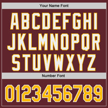 Load image into Gallery viewer, Custom Burgundy Gold-White Classic Color Block Side Panel Stripe Authentic Baseball Jersey