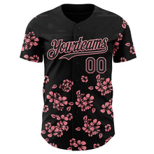 Charger l'image dans la galerie, Custom Black-Medium Pink Cherry Blossoms Sakura Authentic Baseball Jersey