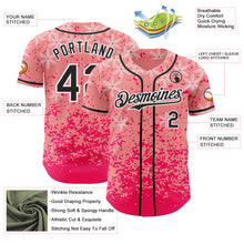 Load image into Gallery viewer, Custom Pink Black-White Cherry Blossoms Sakura Authentic Baseball Jersey