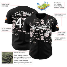 Загрузить изображение в средство просмотра галереи, Custom Black-White Cherry Blossoms Sakura Authentic Baseball Jersey