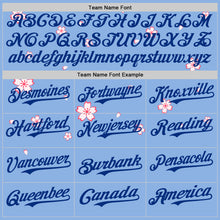 Load image into Gallery viewer, Custom Light Blue Red-Royal Cherry Blossoms Sakura Authentic Baseball Jersey