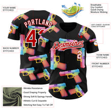 Charger l'image dans la galerie, Custom Black Red-White Colorful Firepower 3D Pattern Design Authentic Baseball Jersey