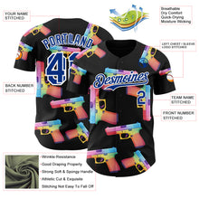 Charger l'image dans la galerie, Custom Black Royal-White Colorful Firepower 3D Pattern Design Authentic Baseball Jersey