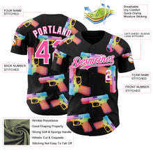 Charger l'image dans la galerie, Custom Black Pink-White Colorful Firepower 3D Pattern Design Authentic Baseball Jersey