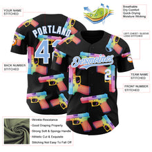 Charger l'image dans la galerie, Custom Black Light Blue-White Colorful Firepower 3D Pattern Design Authentic Baseball Jersey