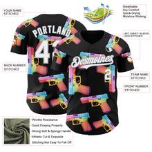 Charger l'image dans la galerie, Custom Black White-Gray Colorful Firepower 3D Pattern Design Authentic Baseball Jersey