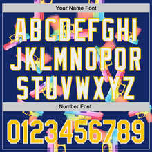 Charger l'image dans la galerie, Custom Royal Yellow-White Colorful Firepower 3D Pattern Design Authentic Baseball Jersey