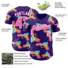 Charger l'image dans la galerie, Custom Purple Pink-White Colorful Firepower 3D Pattern Design Authentic Baseball Jersey