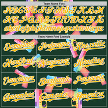 Charger l'image dans la galerie, Custom Green Gold-White Colorful Firepower 3D Pattern Design Authentic Baseball Jersey