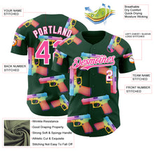 Charger l'image dans la galerie, Custom Green Pink-White Colorful Firepower 3D Pattern Design Authentic Baseball Jersey