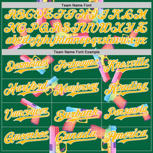 Charger l'image dans la galerie, Custom Kelly Green Gold-White Colorful Firepower 3D Pattern Design Authentic Baseball Jersey