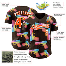 Charger l'image dans la galerie, Custom Brown Orange-White Colorful Firepower 3D Pattern Design Authentic Baseball Jersey