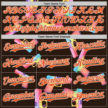 Charger l'image dans la galerie, Custom Brown Orange-White Colorful Firepower 3D Pattern Design Authentic Baseball Jersey
