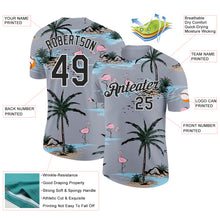 Charger l'image dans la galerie, Custom Gray Black-White Tropical Hawaii Palm Trees Summer Beach Flamingo Performance T-Shirt