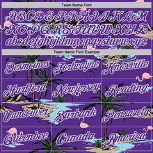 Load image into Gallery viewer, Custom Purple-White Tropical Hawaii Palm Trees Summer Beach Flamingo Performance T-Shirt