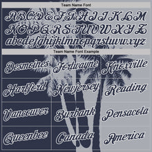 Charger l'image dans la galerie, Custom Gray Navy-White Hawaii Tropical Coastal Palm Trees Performance T-Shirt