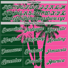 Laden Sie das Bild in den Galerie-Viewer, Custom Pink Green-White Hawaii Tropical Coastal Palm Trees Performance T-Shirt