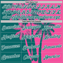 Charger l'image dans la galerie, Custom Pink Teal-White Hawaii Tropical Coastal Palm Trees Performance T-Shirt