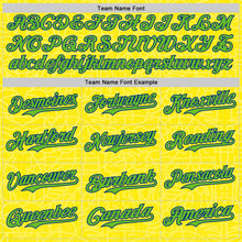 Load image into Gallery viewer, Custom Light Yellow Aurora Green-Royal Brazil Style Authentic Baseball Jersey