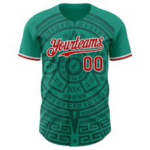 Загрузить изображение в средство просмотра галереи, Custom Green Red-White Mexico Style Authentic Baseball Jersey