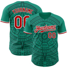 Загрузить изображение в средство просмотра галереи, Custom Green Red-White Mexico Style Authentic Baseball Jersey