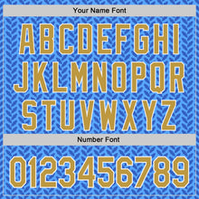 Load image into Gallery viewer, Custom Blue Old Gold-White Italy Style Authentic Baseball Jersey