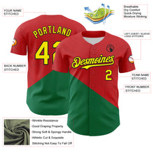 Load image into Gallery viewer, Custom Red Light Yellow Green-Black Portugal Style Authentic Baseball Jersey