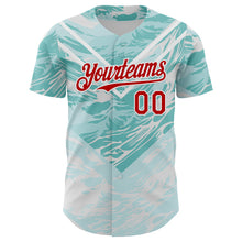 Load image into Gallery viewer, Custom Ice Blue Red-White Portugal Style Authentic Baseball Jersey