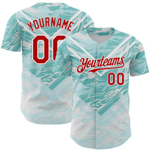 Load image into Gallery viewer, Custom Ice Blue Red-White Portugal Style Authentic Baseball Jersey