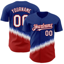 Charger l'image dans la galerie, Custom Royal White-Red USA Style Authentic Baseball Jersey