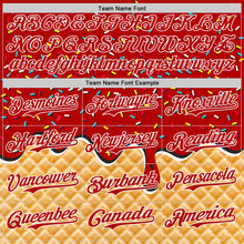 Charger l'image dans la galerie, Custom Red-White Ice Cream Waffle Foodie Dessert Authentic Baseball Jersey