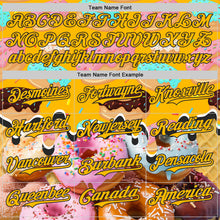 Charger l'image dans la galerie, Custom Gold-Black Ice Cream Donut Foodie Dessert Authentic Baseball Jersey