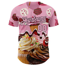 Charger l'image dans la galerie, Custom Light Pink-Black Ice Cream Cake Foodie Dessert Authentic Baseball Jersey
