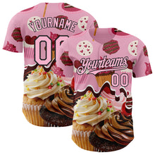 Charger l'image dans la galerie, Custom Light Pink-Black Ice Cream Cake Foodie Dessert Authentic Baseball Jersey