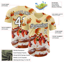 Charger l'image dans la galerie, Custom Light Yellow White-Black Ice Cream Cake Foodie Dessert Authentic Baseball Jersey