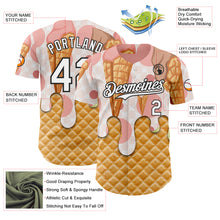 Laden Sie das Bild in den Galerie-Viewer, Custom City Cream White-Black Ice Cream Waffle Foodie Dessert Authentic Baseball Jersey