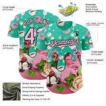 Charger l'image dans la galerie, Custom Aqua Light Pink-Black Ice Cream Cake Donut Foodie Dessert Authentic Baseball Jersey