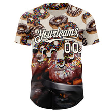 Laden Sie das Bild in den Galerie-Viewer, Custom Cream-Black Ice Cream Donut Foodie Dessert Authentic Baseball Jersey