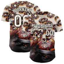 Laden Sie das Bild in den Galerie-Viewer, Custom Cream-Black Ice Cream Donut Foodie Dessert Authentic Baseball Jersey