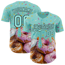 Laden Sie das Bild in den Galerie-Viewer, Custom Ice Blue-Black Ice Cream Donut Foodie Dessert Authentic Baseball Jersey